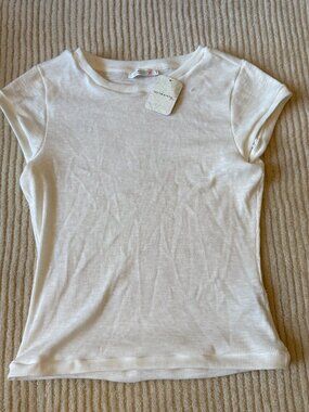 NWT Intimately White Ribbed Tee XS